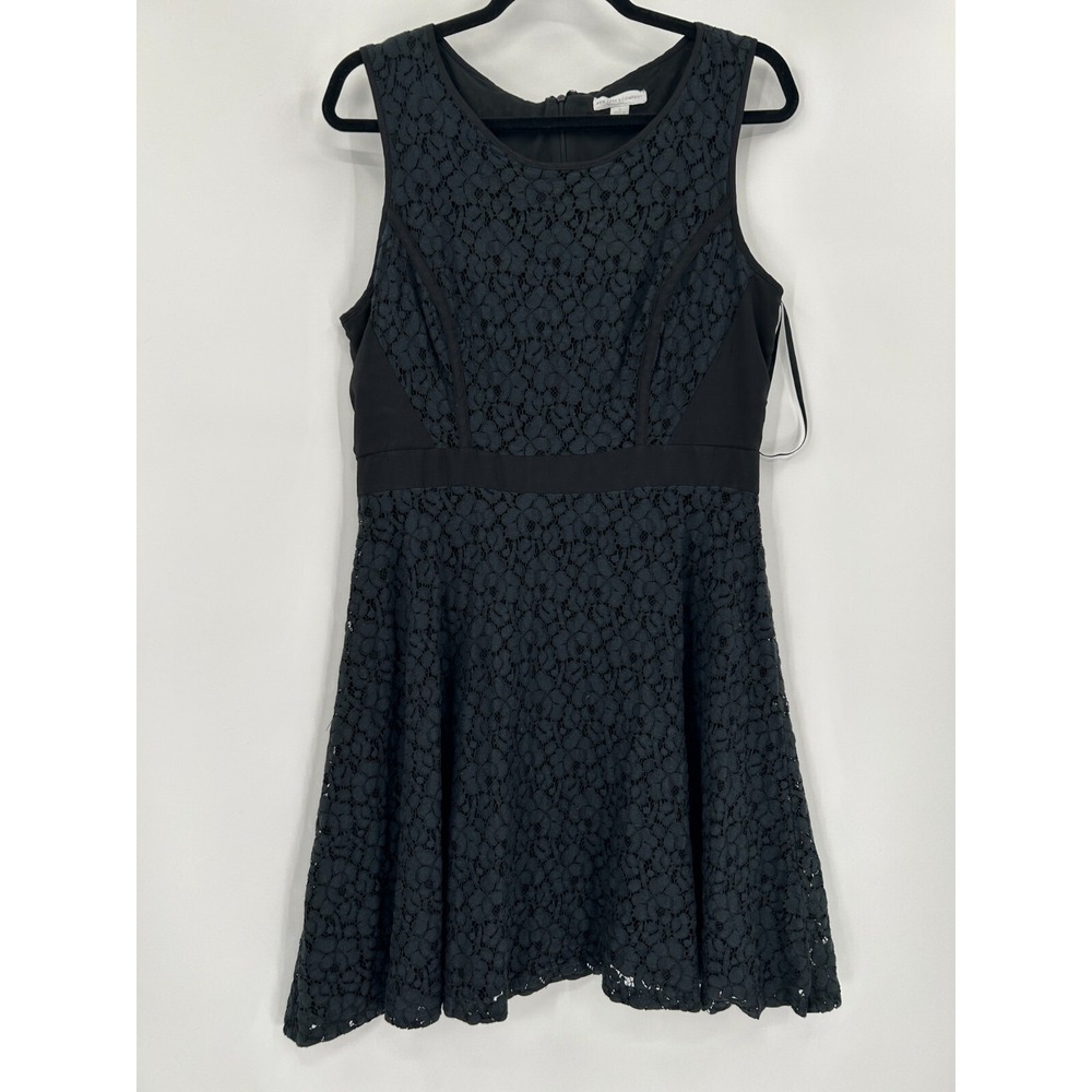 New York & Company Sz 12 Black Lace Sleeveless Shift Dress Corporate Whimsigoth